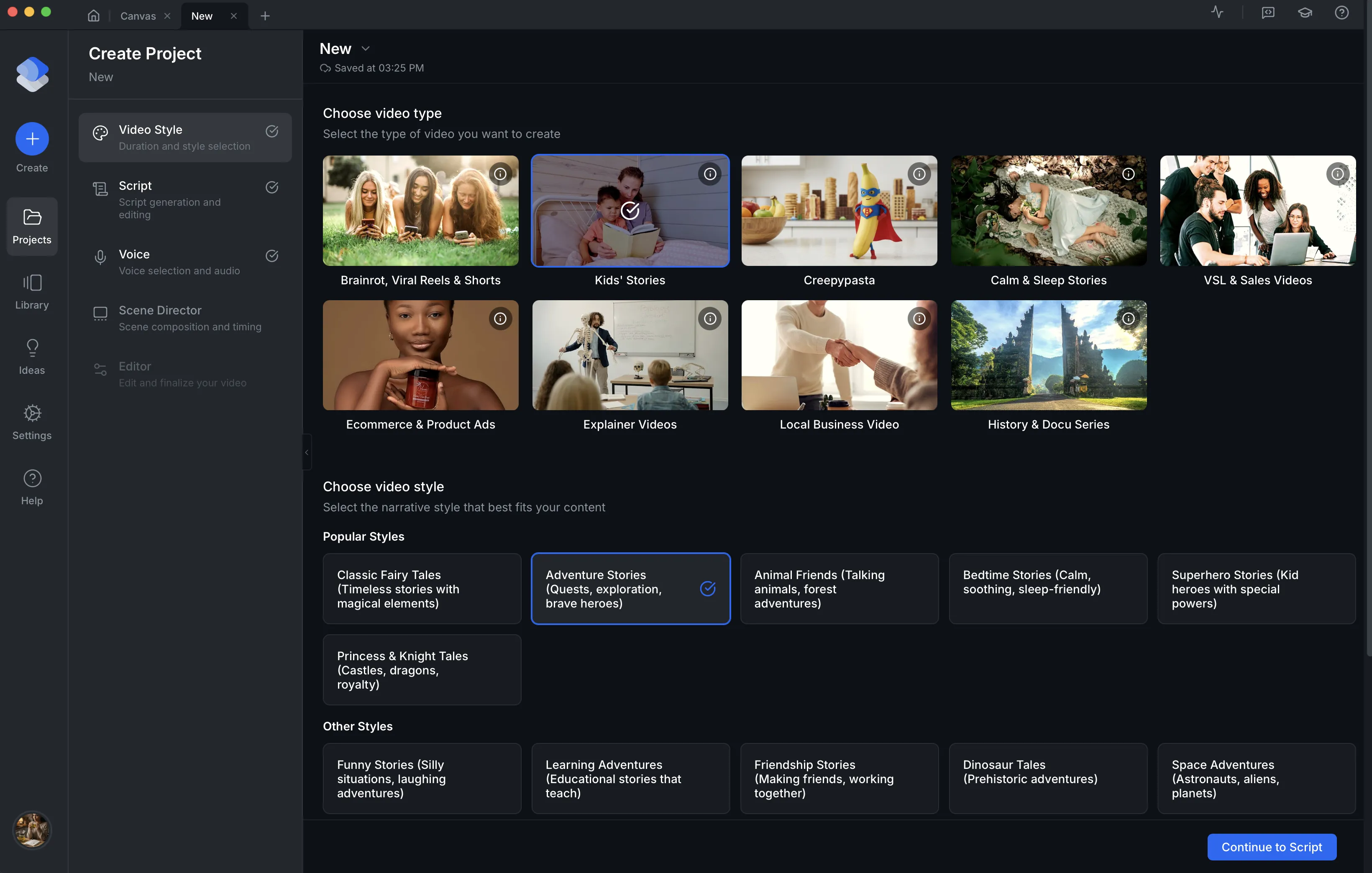108 Video Styles supported by Cénematic