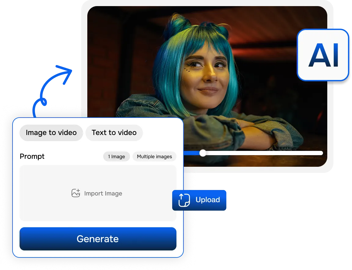 Import Footages or Generate with AI